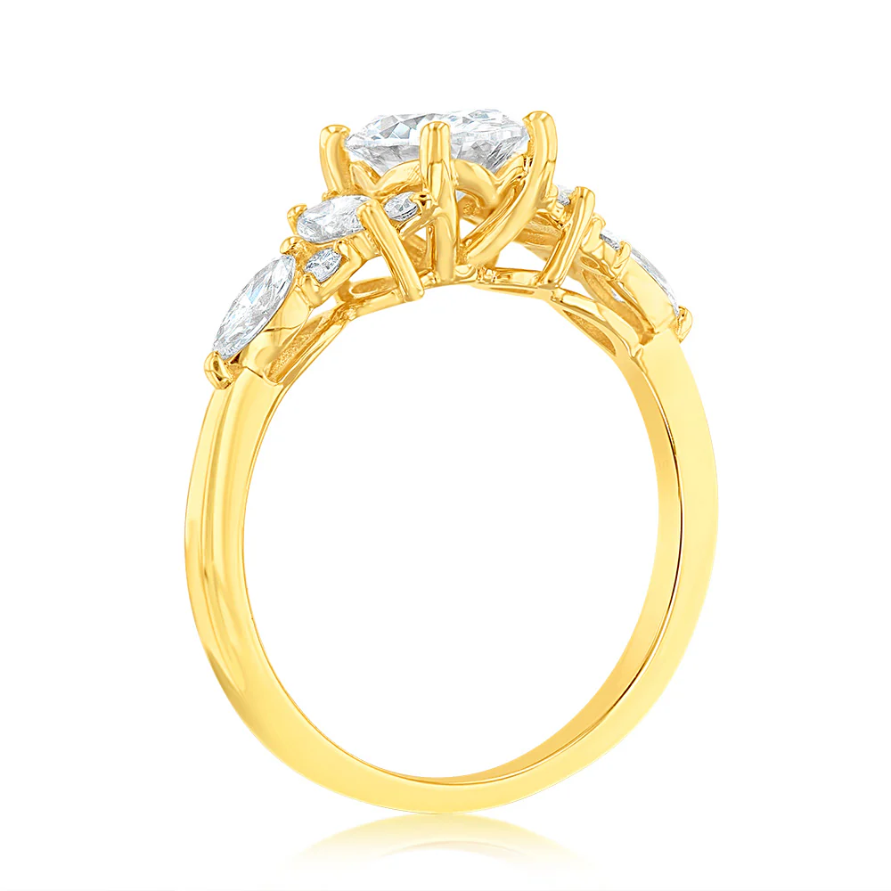 Luminesce Lab Grown 1.5 Carat Diamond Ring with 1 Carat Oval Centre in 9ct Yellow Gold - Image 3