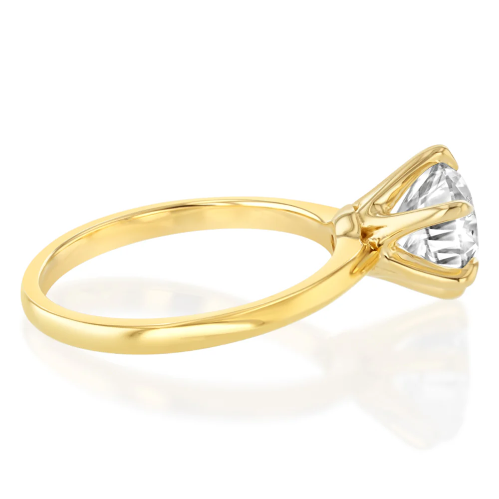 Luminesce Lab Grown 1.5 Carat Diamond Solitaire Ring in 9ct Yellow Gold - Image 2