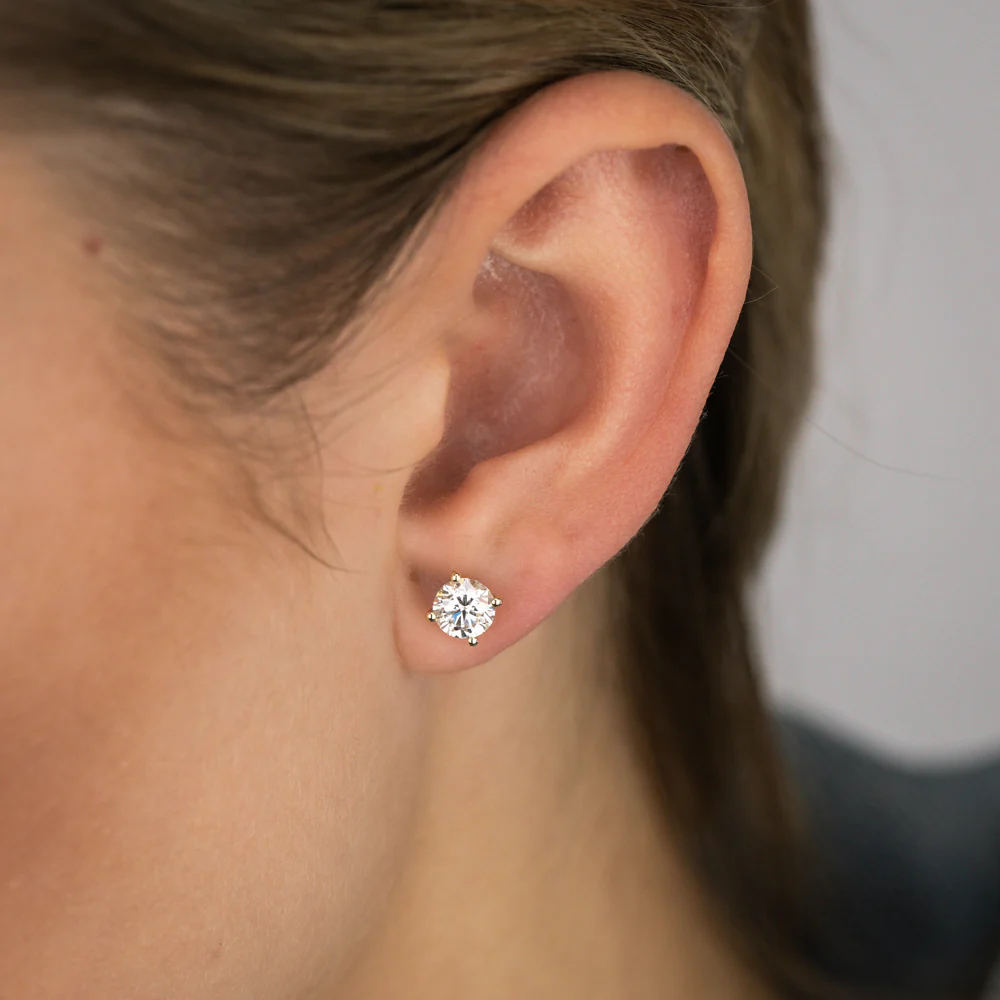 Luminesce Lab Grown 1.5 Carat Diamond Stud Earrings in 9ct Yellow Gold - Image 2