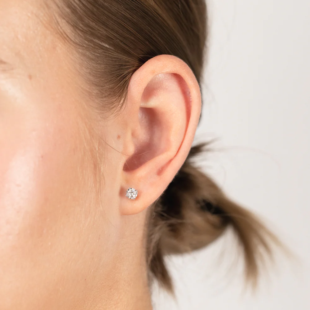 Luminesce Lab Grown 1/5 Carat Diamond Stud Earrings In Sterling Silver - Image 2