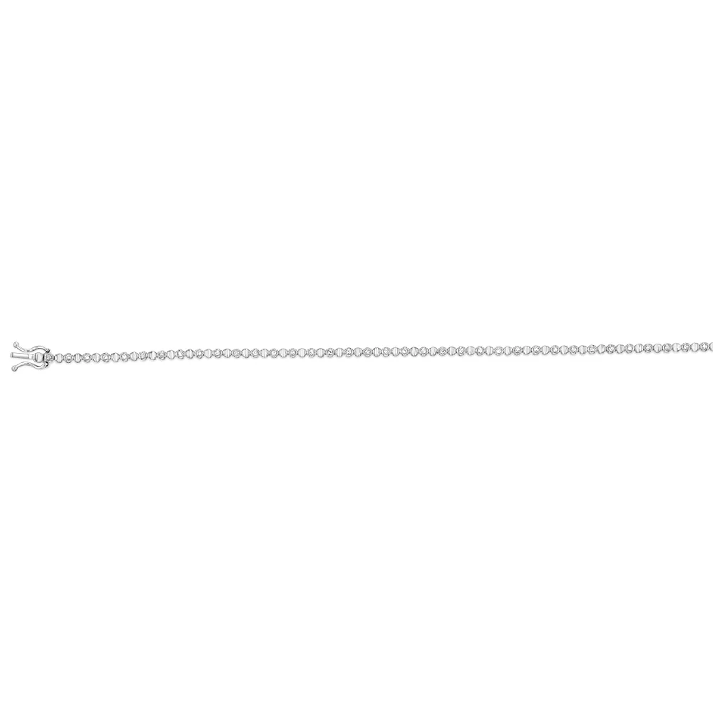Luminesce Lab Grown 1/5th Carat 17.5cm Tennis Bracelet in 9ct White Gold - Image 2