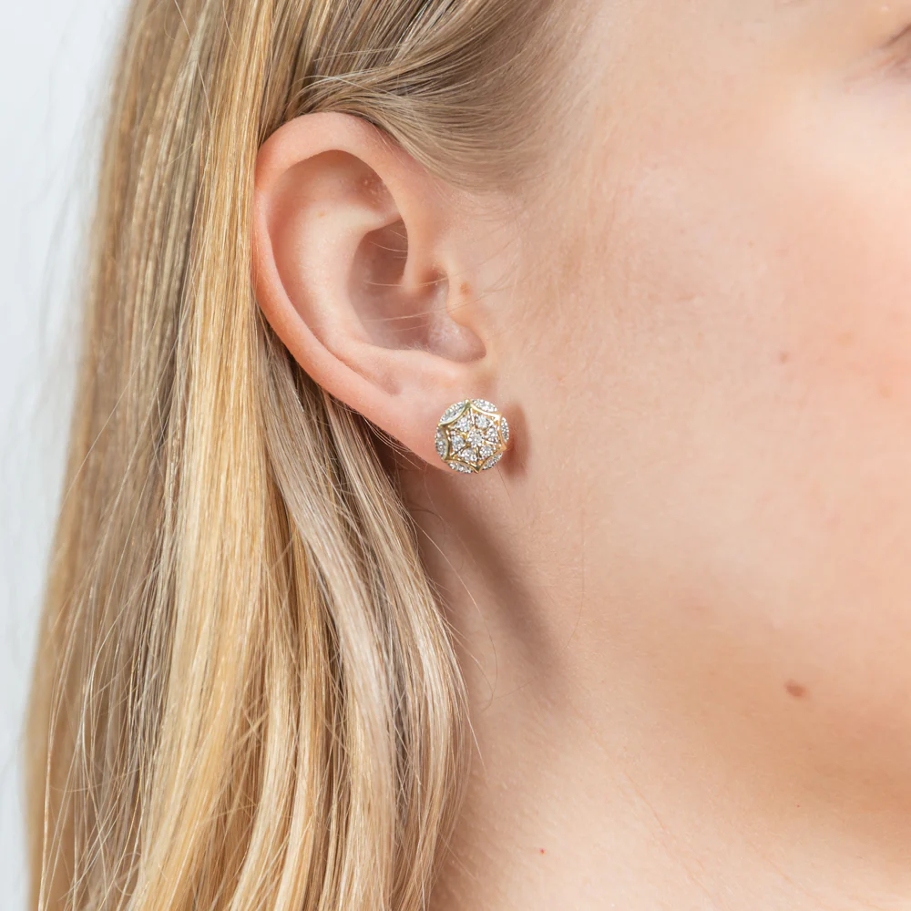 Luminesce Lab Grown 1/6 Carat Diamond Earrings in 9ct Yellow Gold - Image 2