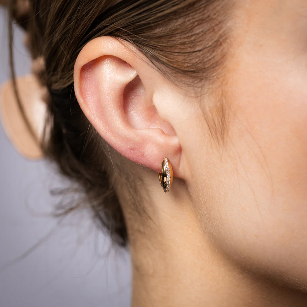 Luminesce Lab Grown 1/6 Carat Diamond Hoop Earring in Gold Plated Sterling Silver - Image 2