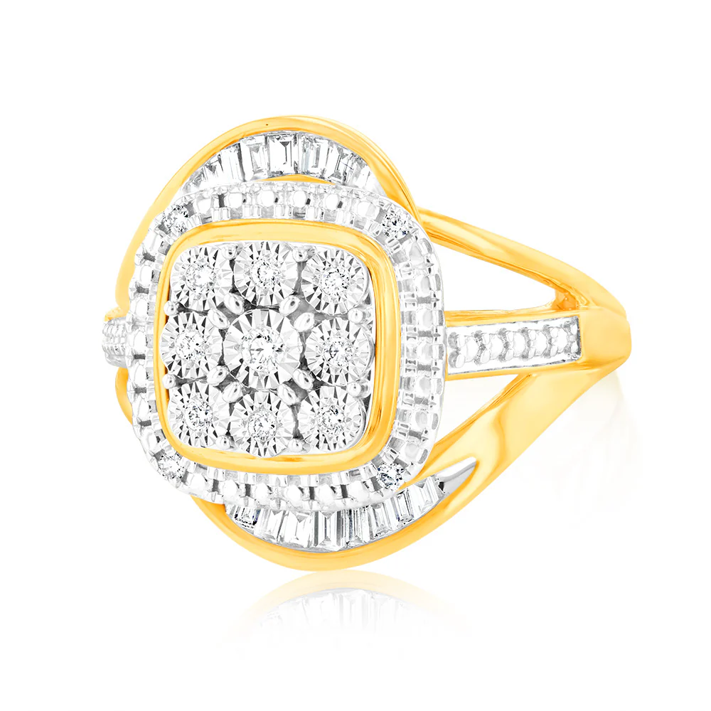 Luminesce Lab Grown 1/6 Carat Diamond Ring in 9ct Yellow Gold - Image 2