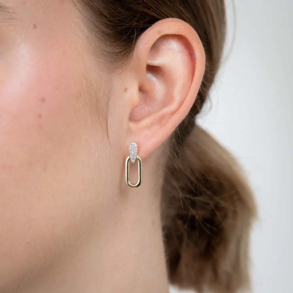 Luminesce lab Grown 1/6 Carat Drop Earrings in 9ct Yellow Gold - Image 2