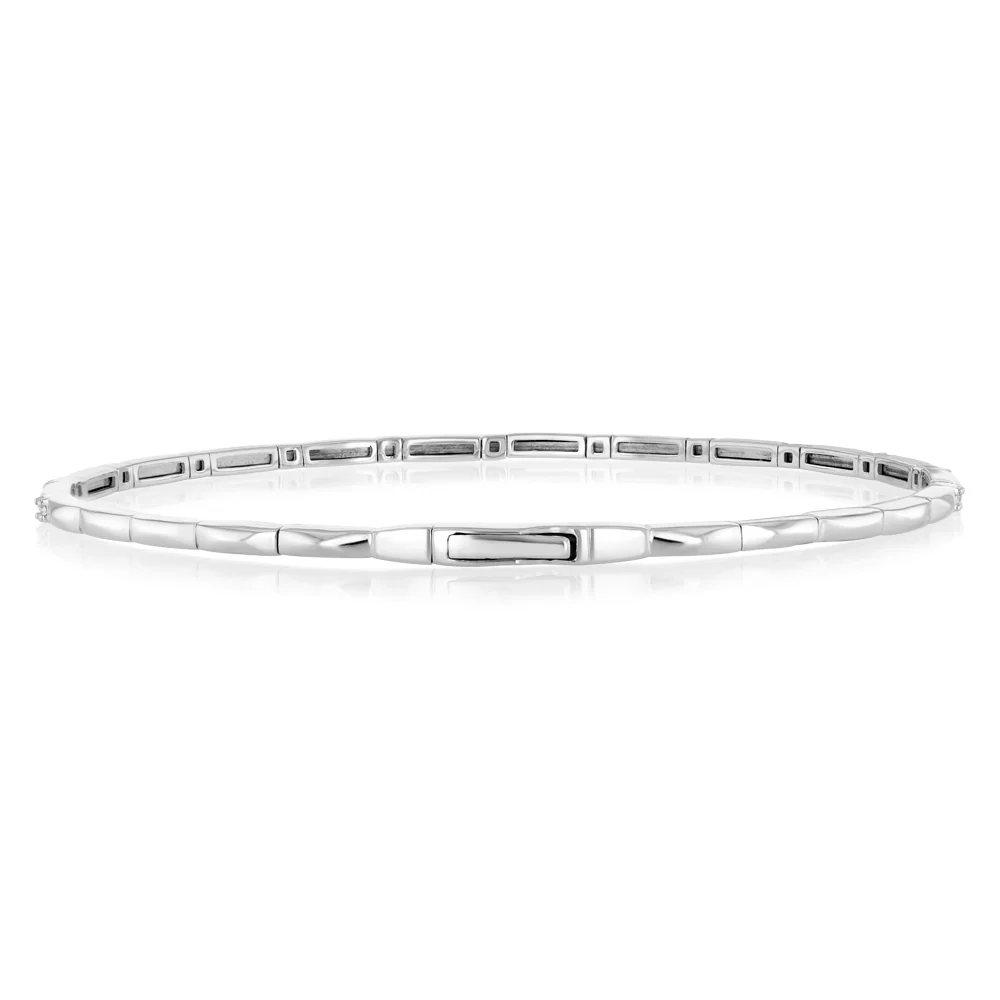 Luminesce Lab Grown 1/6 Carats Diamond Bangle in Sterling Silver - Image 2