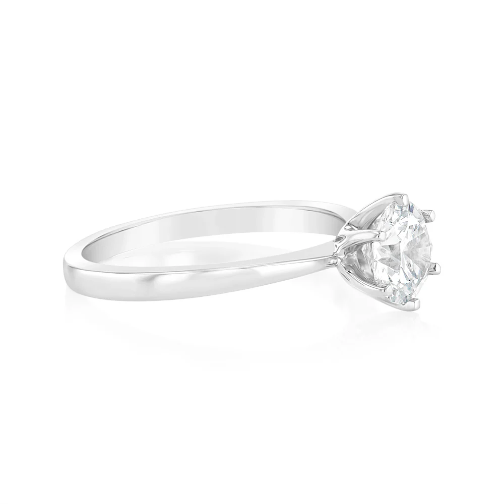 Luminesce Lab Grown 1 Carat Brilliant Cut Diamond Solitaire Ring in Sterling Silver - Image 2