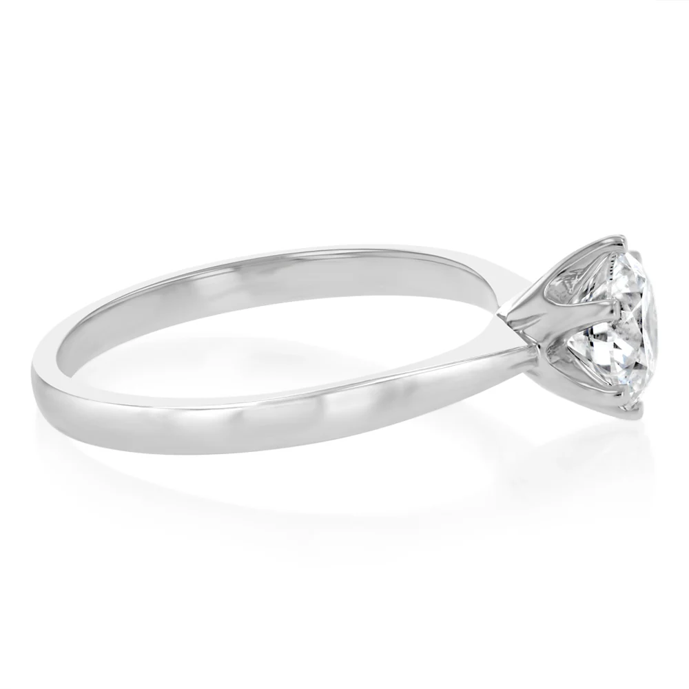 Luminesce Lab Grown 1 Carat Certified Diamond Solitaire Ring in 18ct White Gold - Image 2