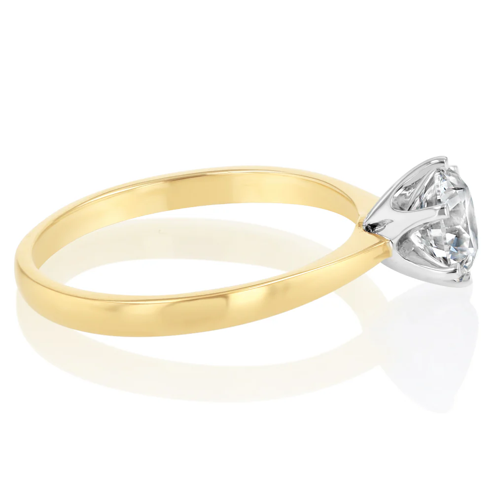 Luminesce Lab Grown 1 Carat Certified Diamond Solitaire Ring in 18ct Yellow Gold - Image 2