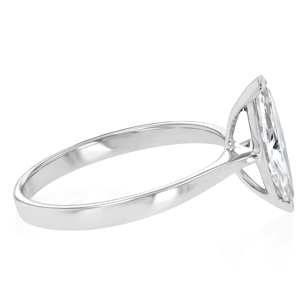 Luminesce Lab Grown 1 Carat Certified Marquise Diamond Solitaire Ring in 18ct White Gold - Image 2