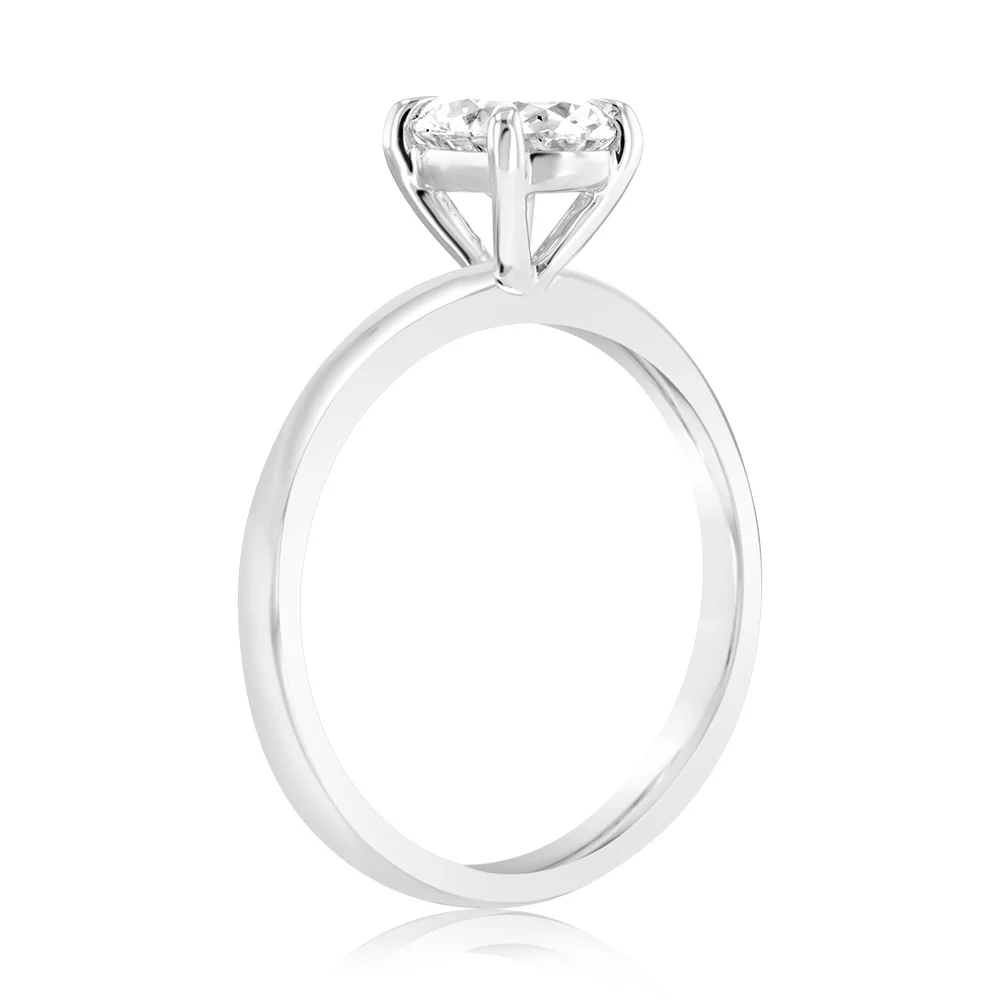 Luminesce Lab Grown 1 Carat Certified Oval Ring in 18ct White Gold - Image 3