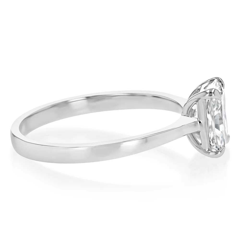 Luminesce Lab Grown 1 Carat Certified Radiant Diamond Solitaire Ring in 18ct White Gold - Image 2