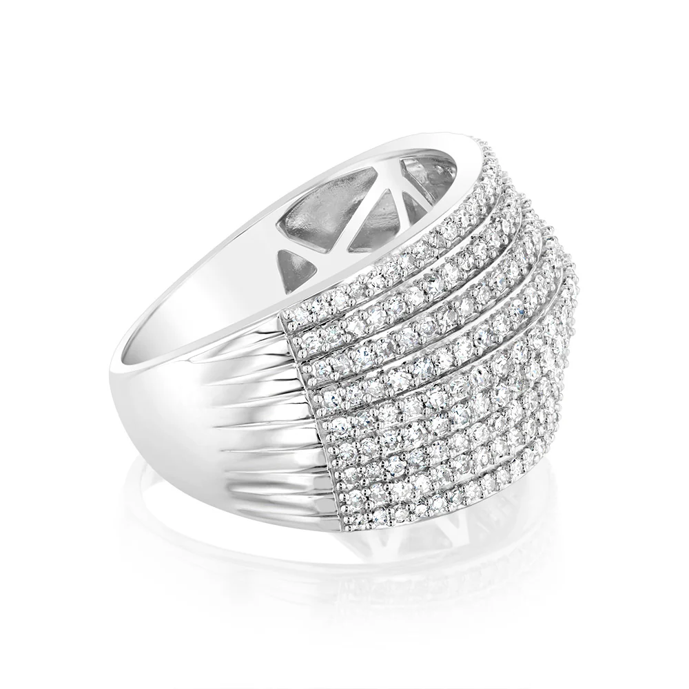 Luminesce Lab Grown 1 Carat Cluster Ring in Sterling Silver - Image 2