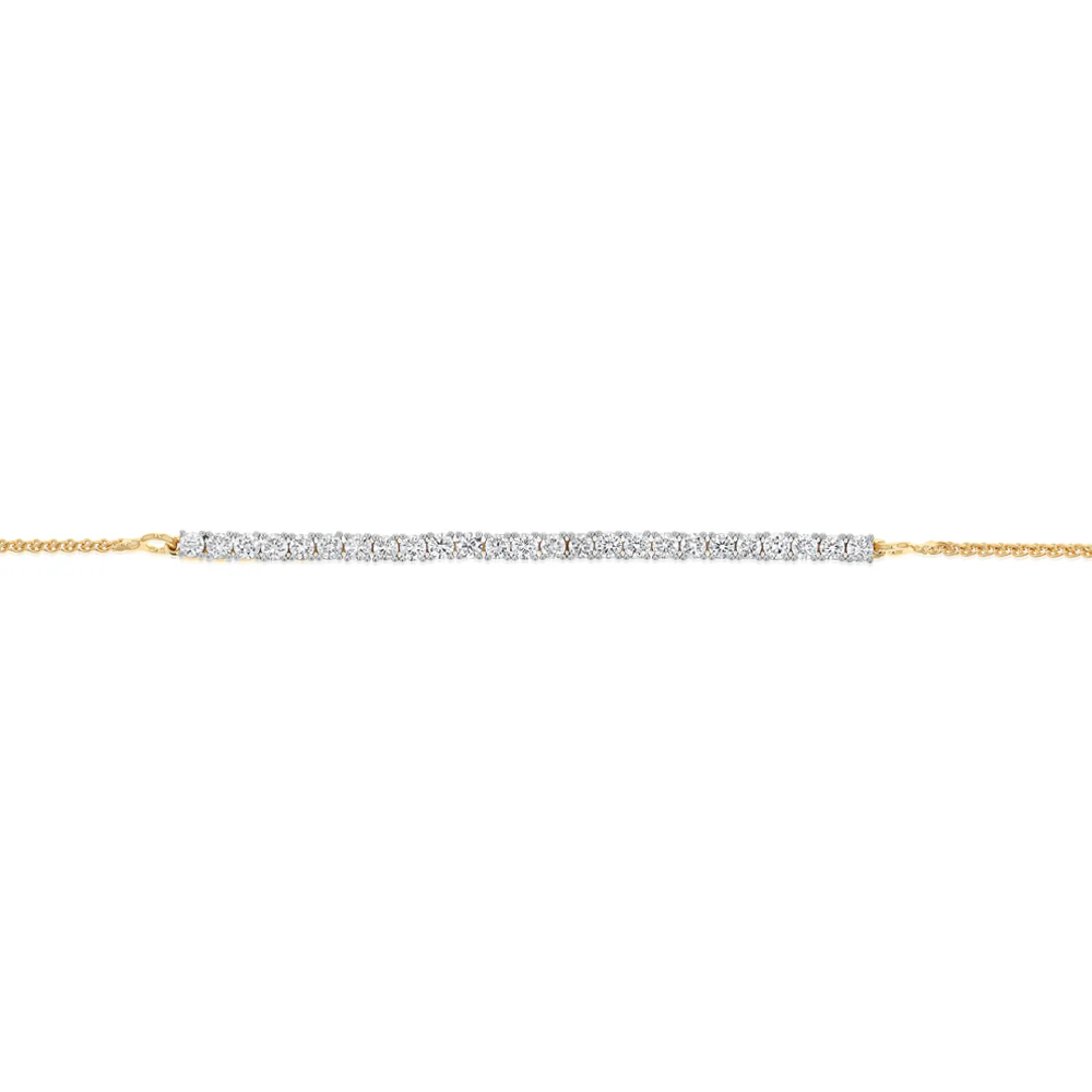 Luminesce Lab Grown 1 Carat Diamond Bolo Bracelet in Gold Plated SterlingSilver - Image 2