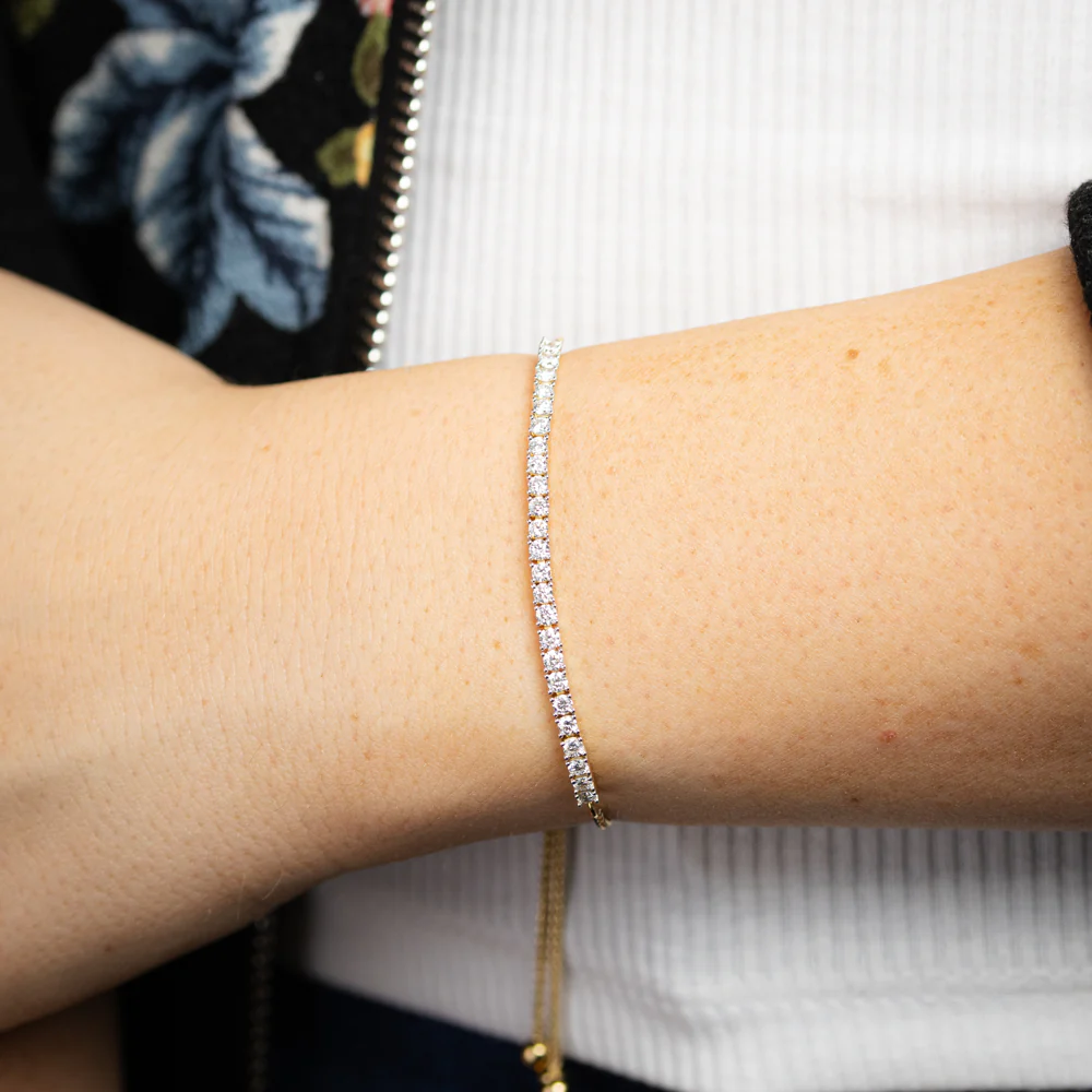 Luminesce Lab Grown 1 Carat Diamond Bolo Bracelet in Gold Plated SterlingSilver - Image 3