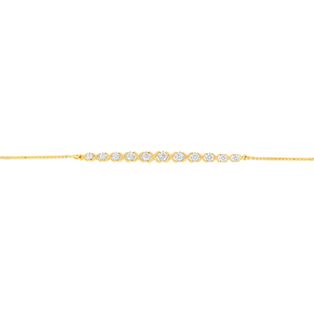 Luminesce Lab Grown 1 Carat Diamond Bracelet in Gold Plated Silver - Image 2