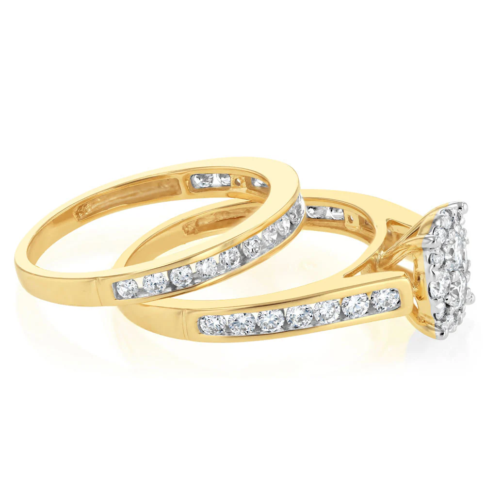 Luminesce Lab Grown 1 Carat Diamond Bridal Set in 9ct Yellow Gold - Image 2