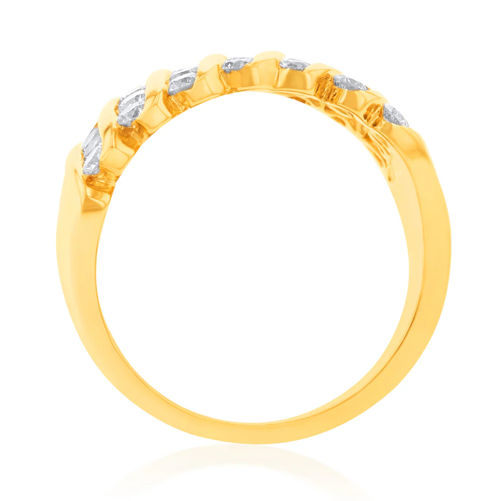 Luminesce Lab Grown 1 Carat Diamond Dress Ring in 9ct Yellow Gold - Image 2