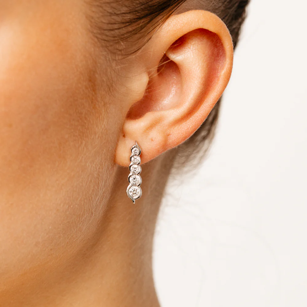 Luminesce Lab Grown 1 Carat Diamond Drop Earring in Sterling Silver - Image 2