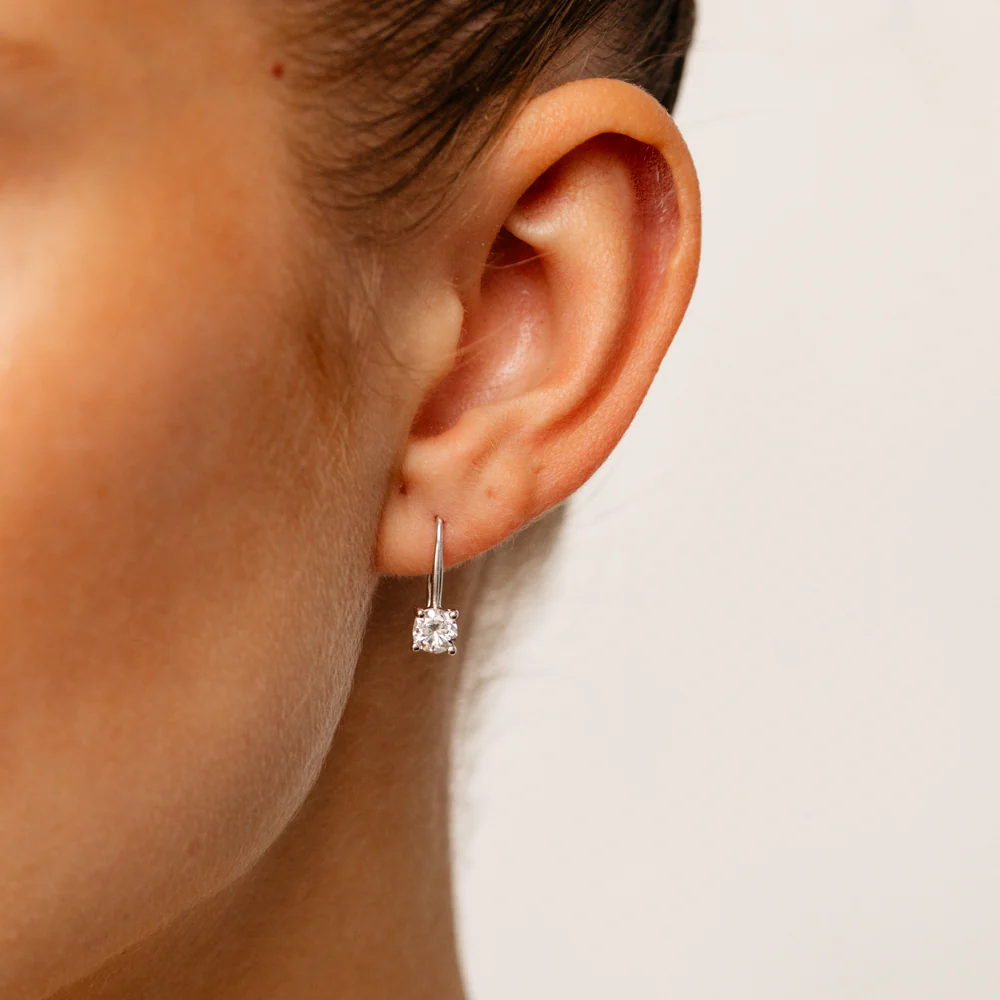 Luminesce Lab Grown 1 Carat Diamond Drop Earring in Sterling Silver - Image 2