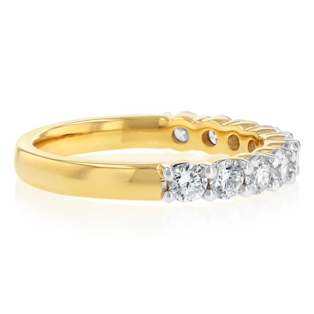 Luminesce Lab Grown 1 Carat Diamond Eternity Ring in Gold Plated Sterling Silver - Image 2