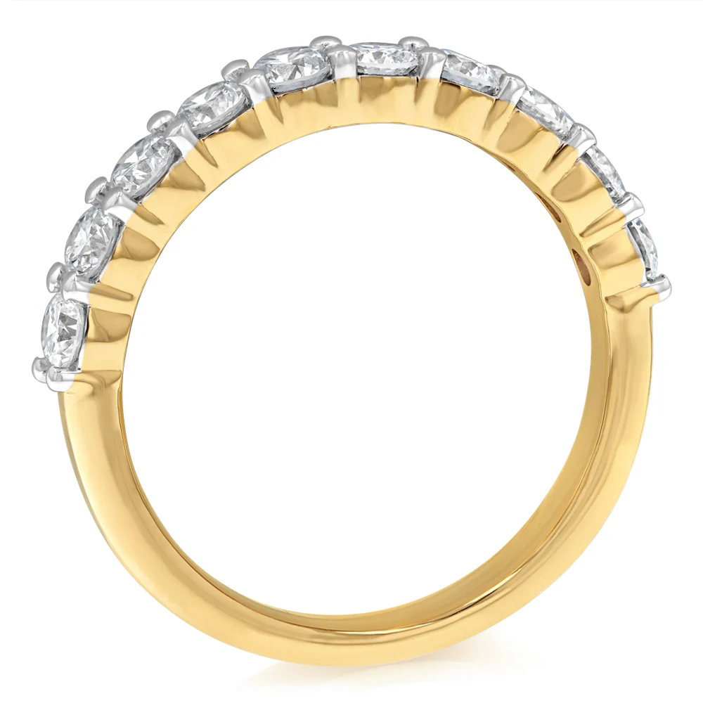 Luminesce Lab Grown 1 Carat Diamond Eternity Ring in Gold Plated Sterling Silver - Image 3