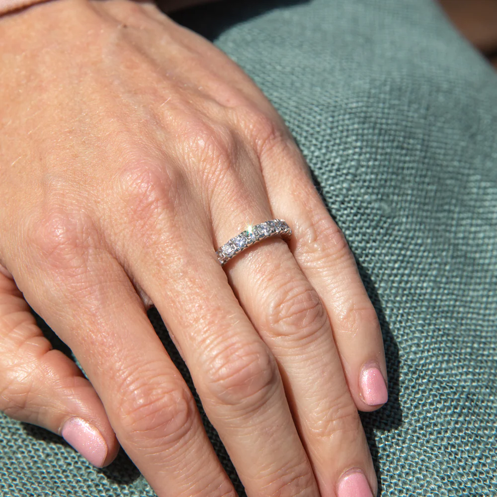 Luminesce Lab Grown 1 Carat Diamond Eternity Ring in Sterling Silver - Image 2