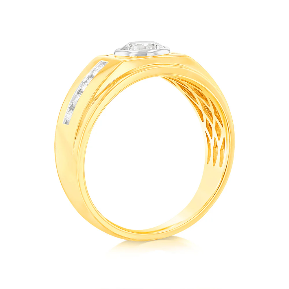 Luminesce Lab Grown 1 Carat Diamond Gens Ring in 9ct Yellow Gold - Image 3