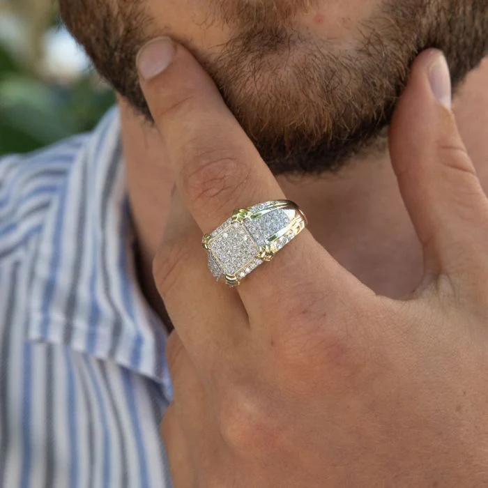 Luminesce Lab Grown 1 Carat Diamond Gents Ring in 9ct Yellow Gold - Image 3