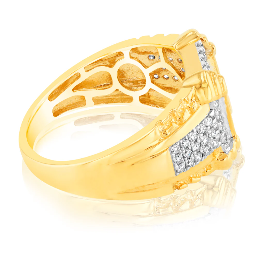 Luminesce Lab Grown 1 Carat Diamond Gents Ring in 9ct Yellow Gold - Image 2