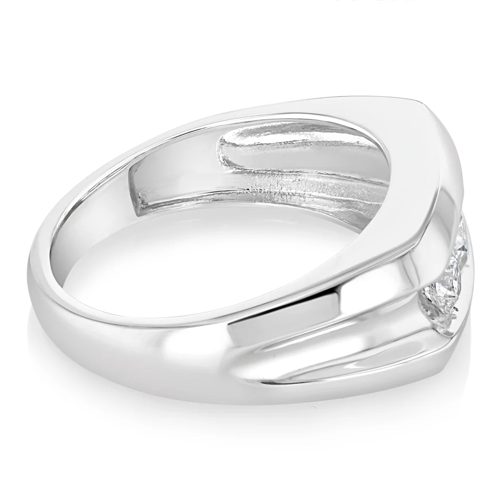 Luminesce Lab Grown 1 Carat Diamond Gents Ring in Sterling Silver - Image 2