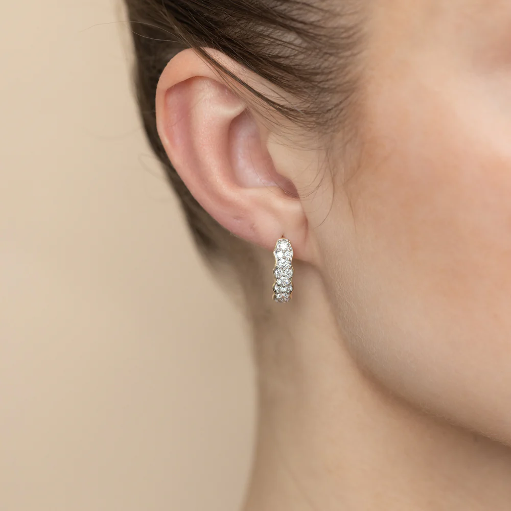 Luminesce Lab Grown 1 Carat Diamond Hoop Earrings in 9ct Yellow Gold - Image 2