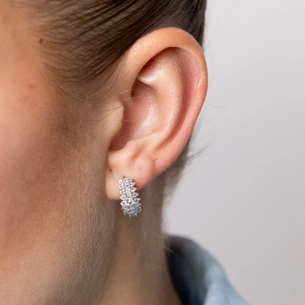 Luminesce Lab Grown 1 Carat Diamond Hoop Earrings in Sterling Silver - Image 2