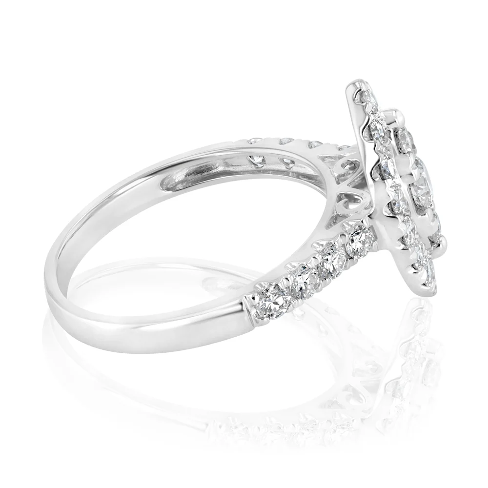 Luminesce Lab Grown 1 Carat Diamond Marquise Ring Shape in 9ct White Gold - Image 2
