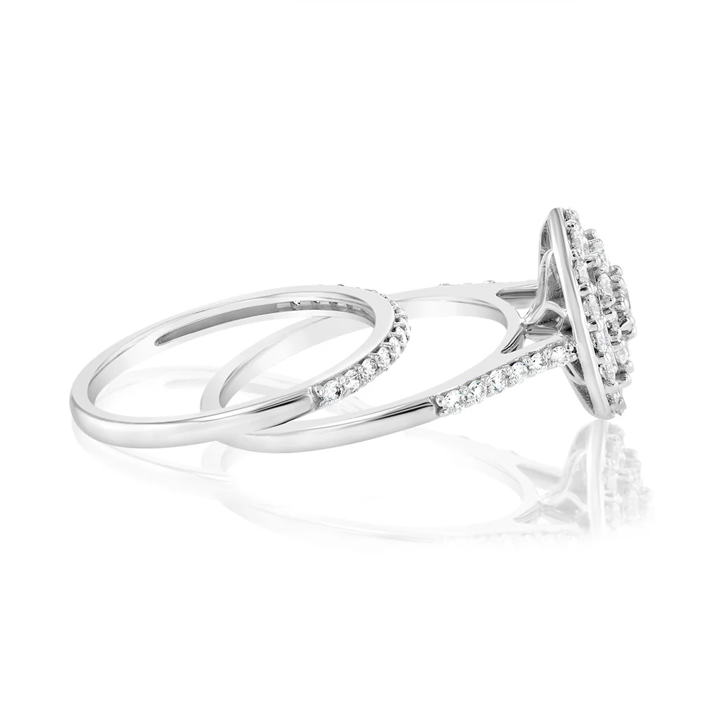 Luminesce Lab Grown 1 Carat Diamond Oval Bridal Set in 9ct White Gold - Image 2
