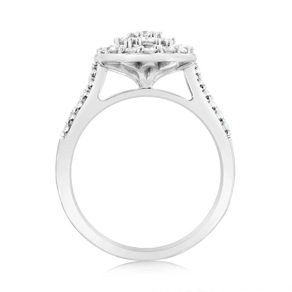 Luminesce Lab Grown 1 Carat Diamond Oval Bridal Set in 9ct White Gold - Image 3