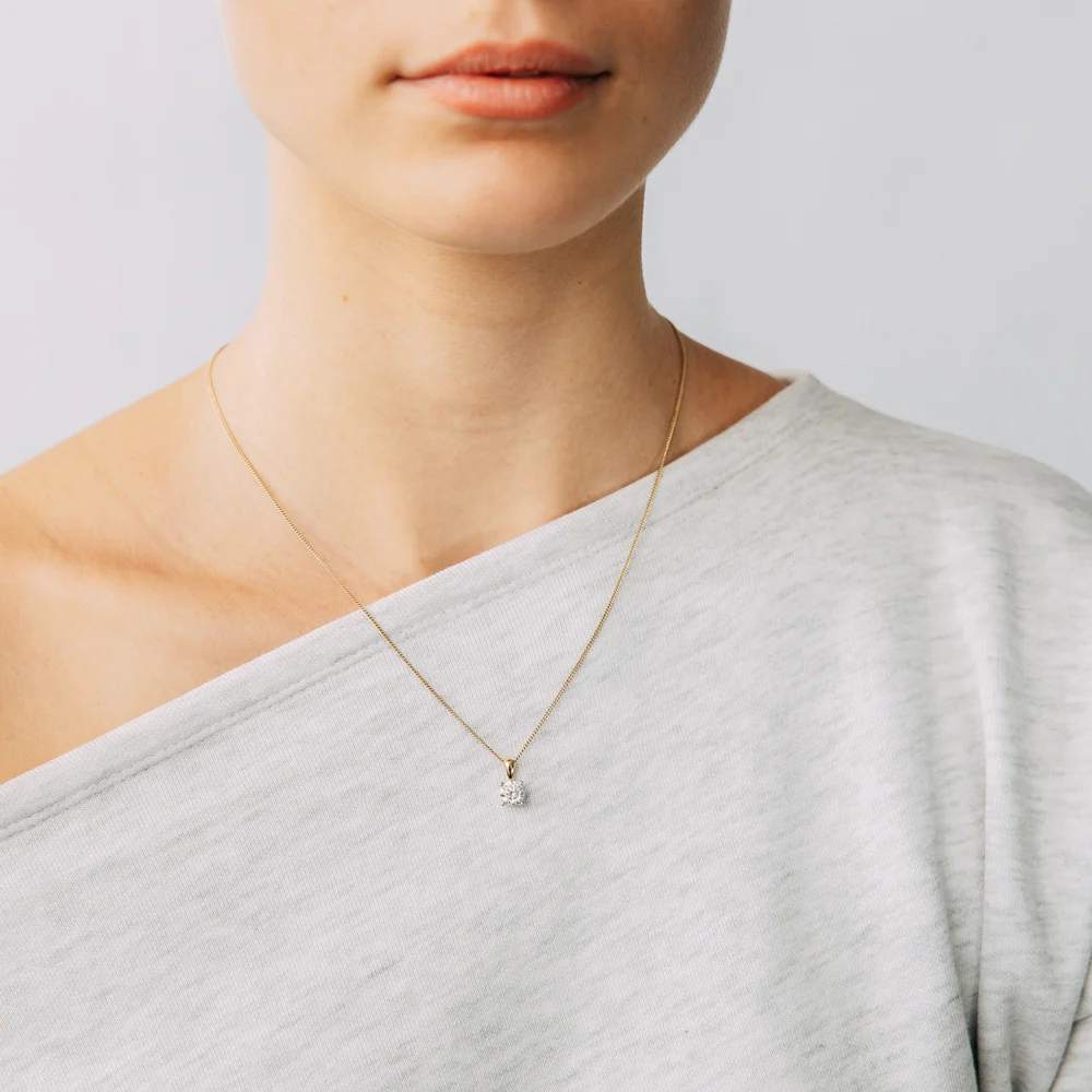 Luminesce Lab Grown 1 Carat Diamond Pendant in 9ct Yellow and White Gold - Image 2