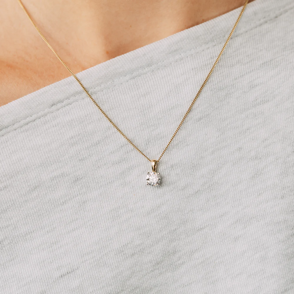 Luminesce Lab Grown 1 Carat Diamond Pendant in 9ct Yellow and White Gold - Image 3