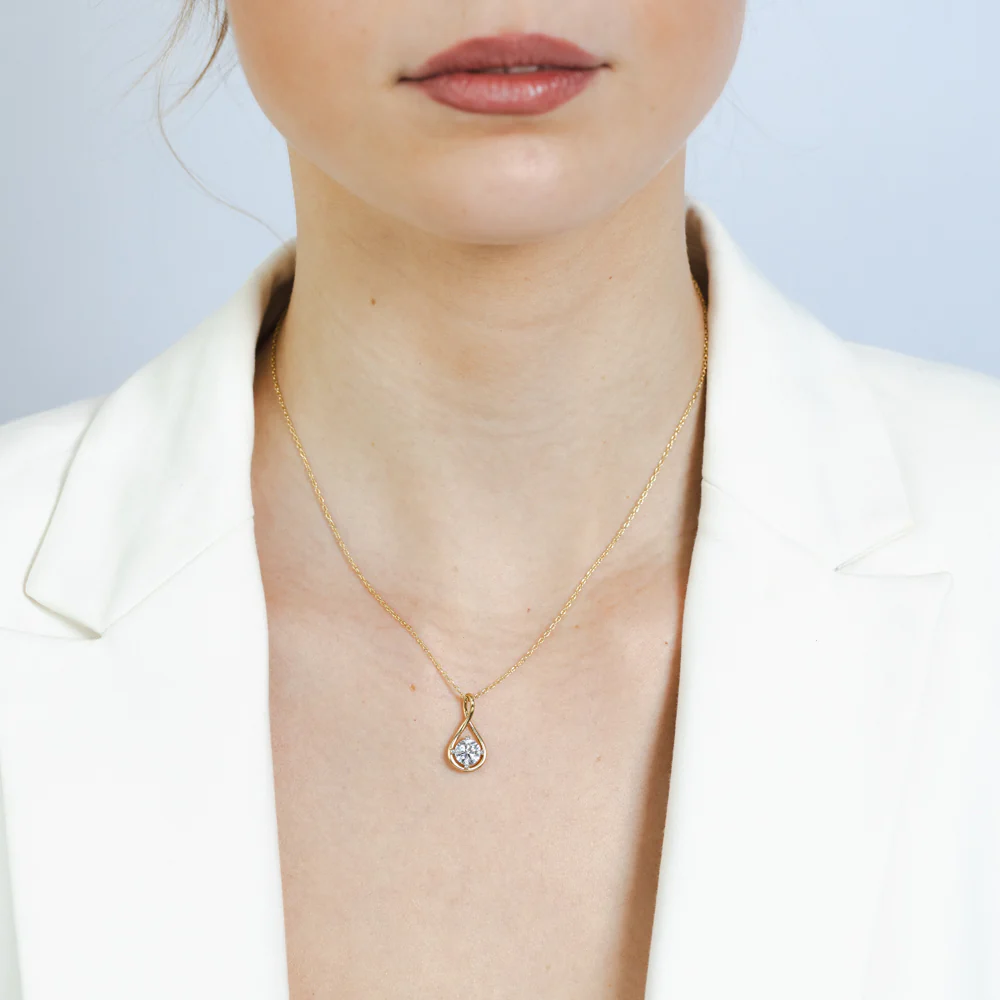 Luminesce Lab Grown 1 Carat Diamond Pendant in Gold Plated SIlver - Image 2