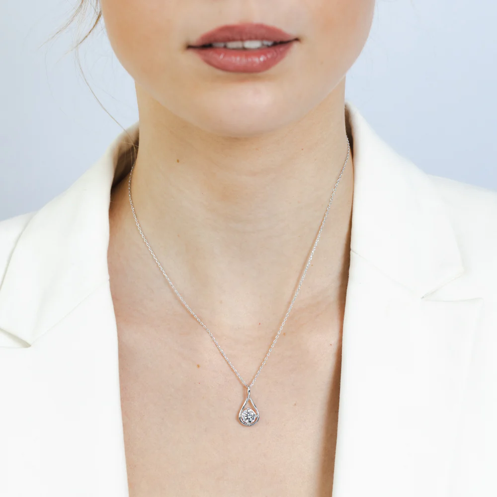 Luminesce Lab Grown 1 Carat Diamond Pendant in Sterling Silver - Image 2