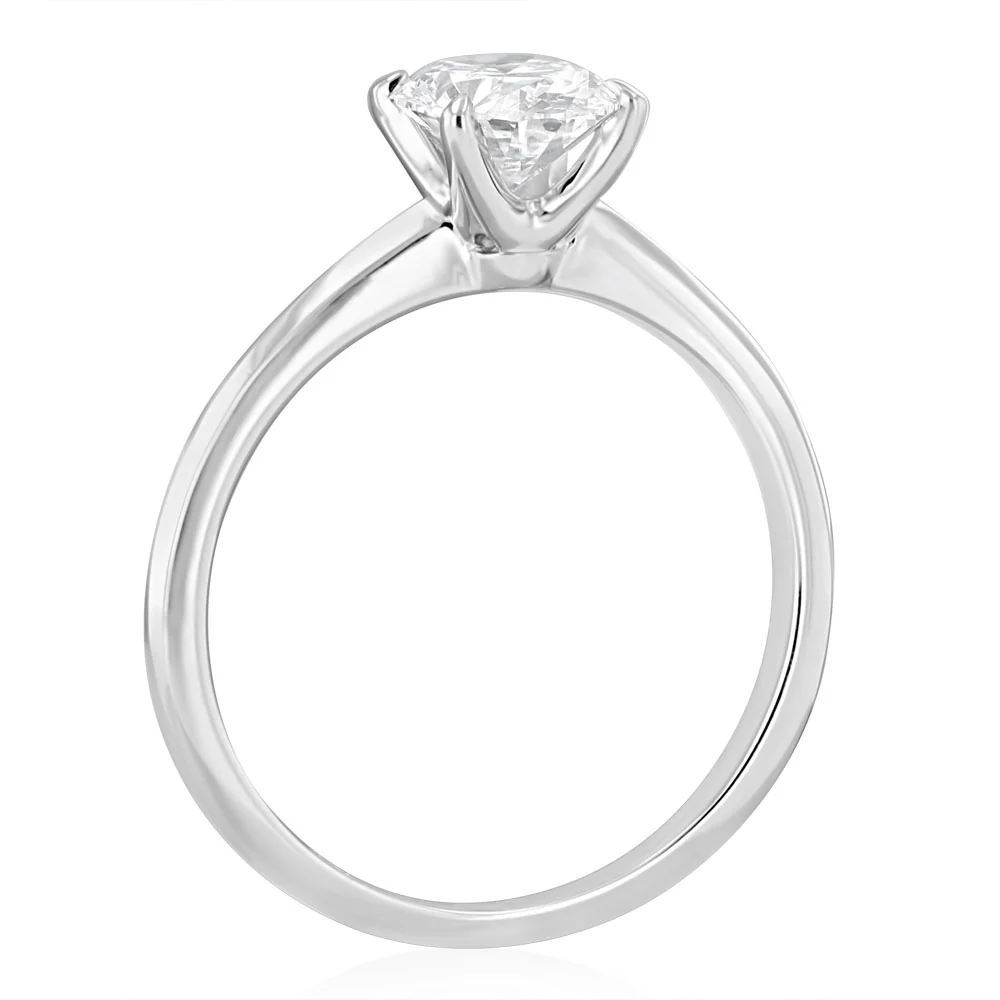 Luminesce Lab Grown 1 Carat Diamond Solitaire Oval Ring in Sterling Silver - Image 3