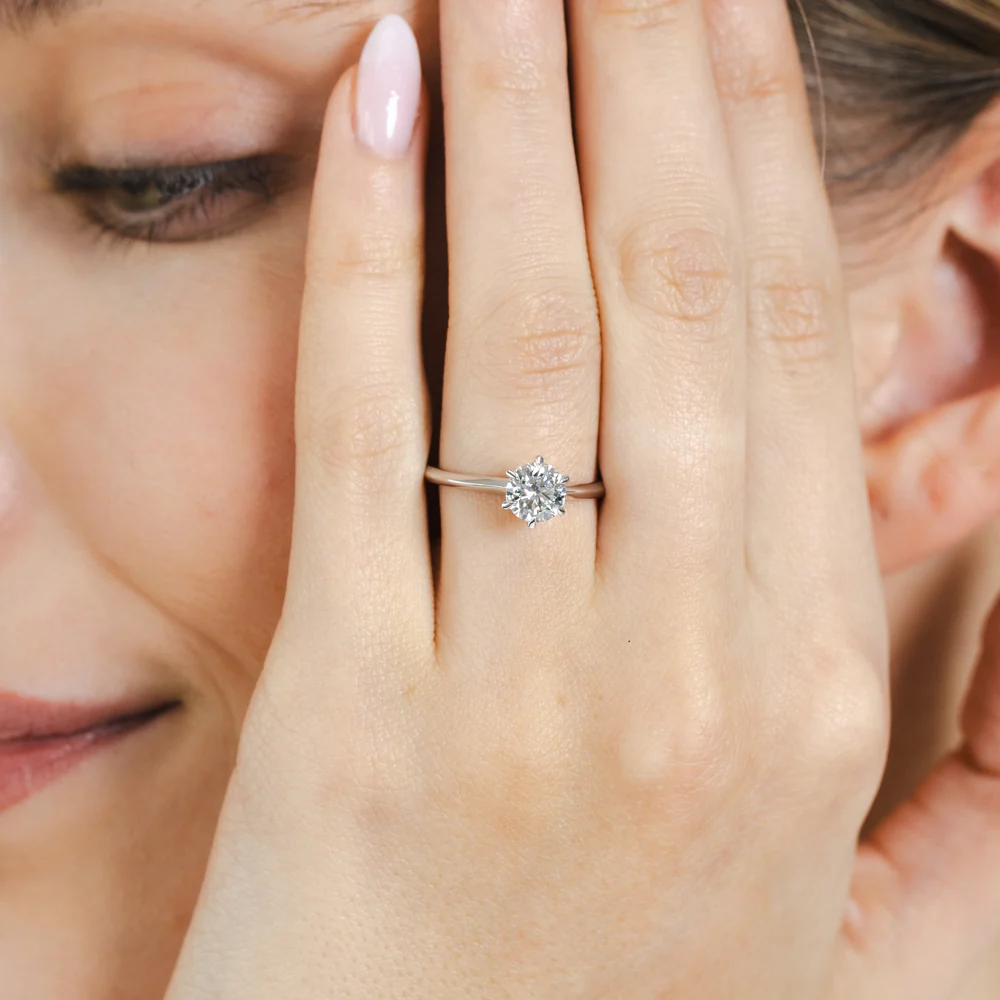 Luminesce Lab Grown 1 Carat Diamond Solitaire Ring in 9ct White Gold - Image 3