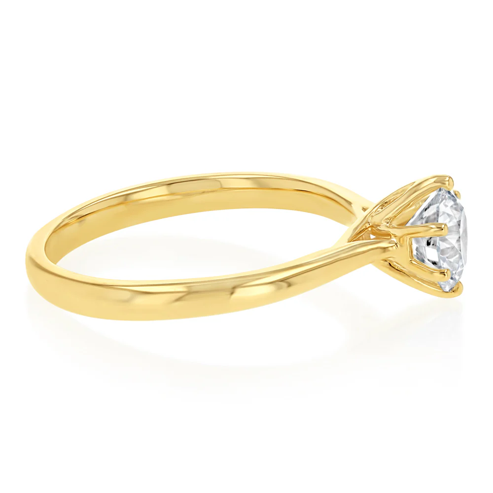 Luminesce Lab Grown 1 Carat Diamond Solitaire Ring in 9ct Yellow Gold - Image 2