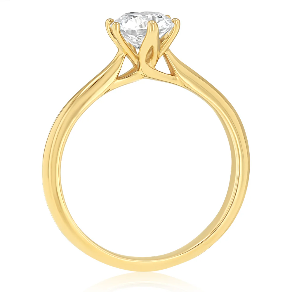 Luminesce Lab Grown 1 Carat Diamond Solitaire Ring in 9ct Yellow Gold - Image 3