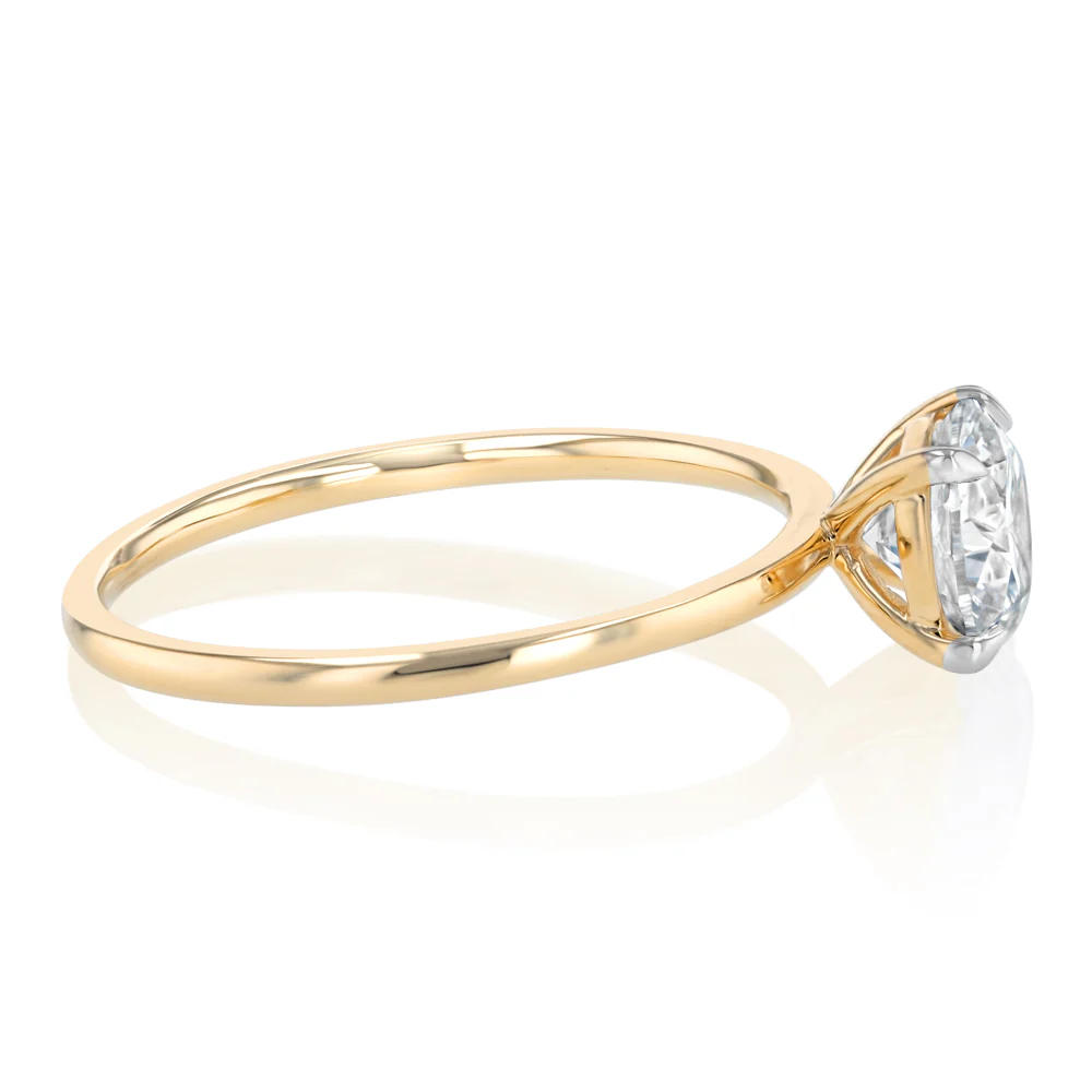 Luminesce Lab Grown 1 Carat Diamond Solitaire Ring in 9ct Yellow Gold - Image 2