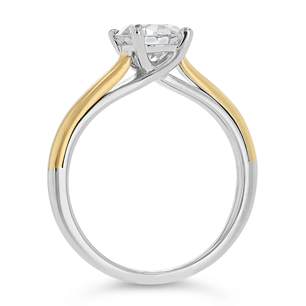 Luminesce Lab Grown 1 Carat Diamond Solitaire Ring in 9ct Yellow Gold and Sterling Silver - Image 3