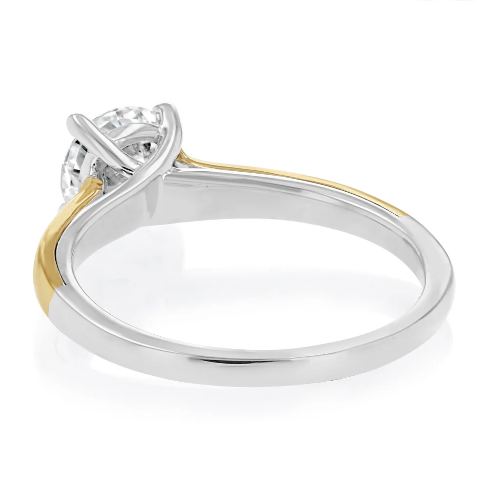 Luminesce Lab Grown 1 Carat Diamond Solitaire Ring in 9ct Yellow Gold and Sterling Silver - Image 4