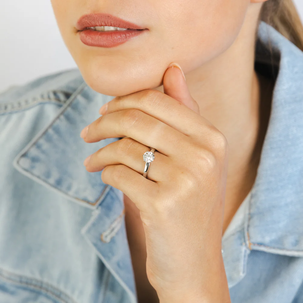 Luminesce Lab Grown 1 Carat Diamond Solitaire Ring in Platinum - Image 4