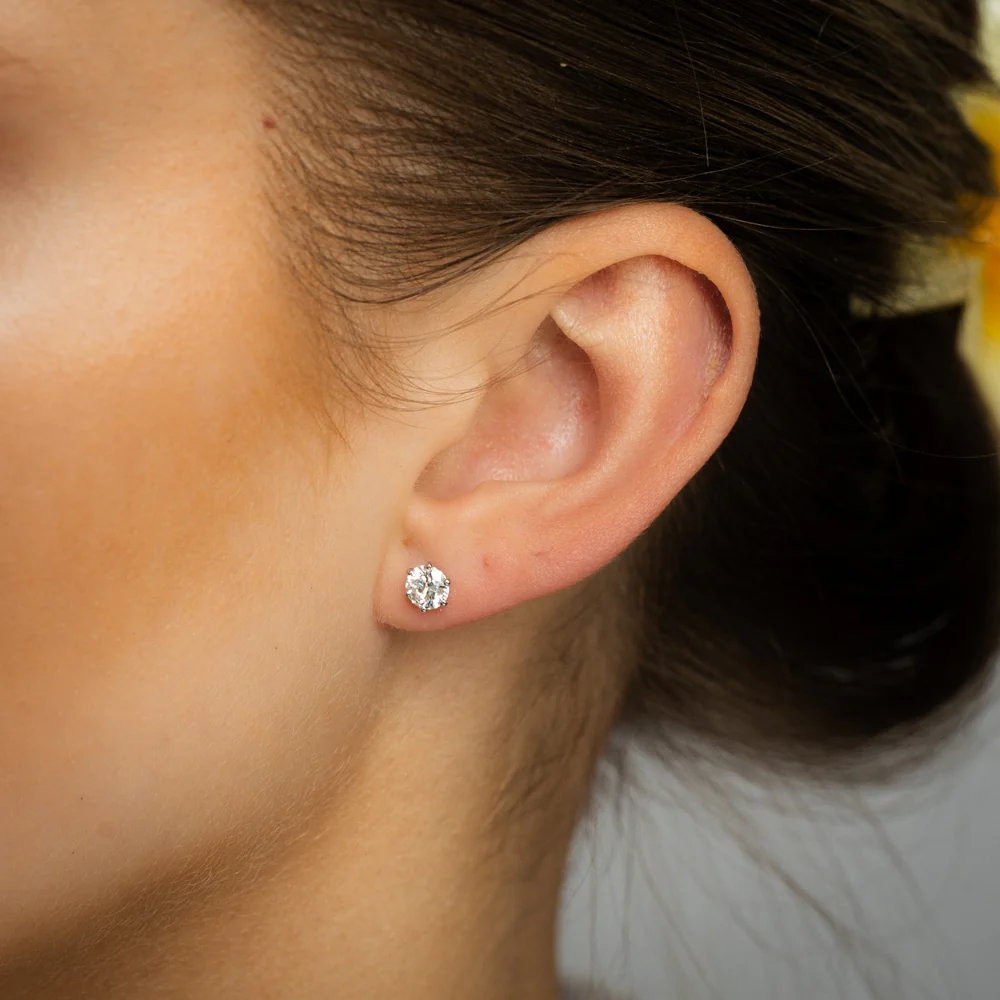 Luminesce Lab Grown 1 Carat Diamond Stud Earrings in Platinum - Image 2