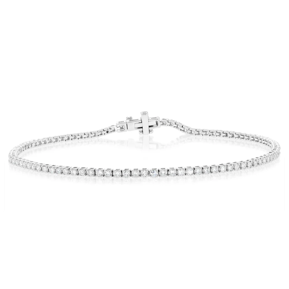 Luminesce Lab Grown 1 Carat Diamond Tennis Bracelet in Sterling Silver - Image 6